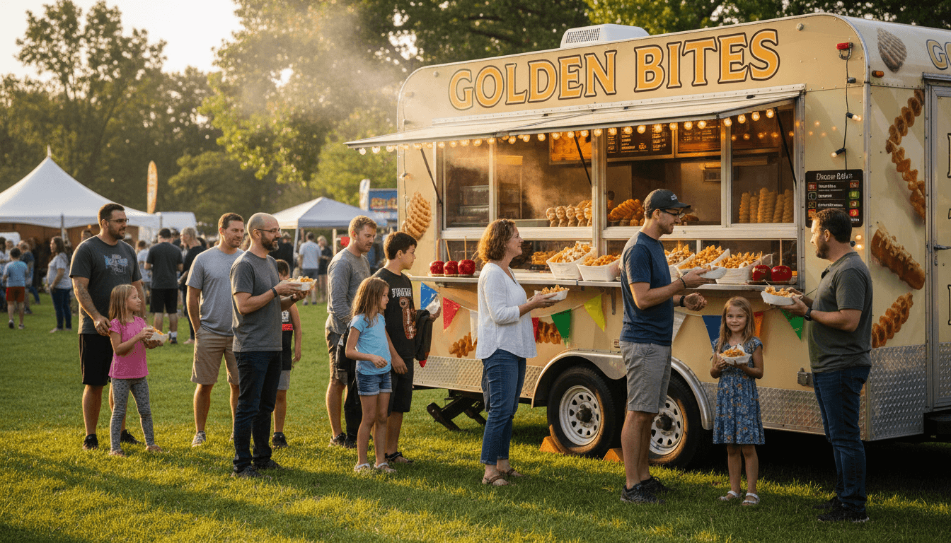 The Vibe Catering mobile food truck at a professional outdoor event