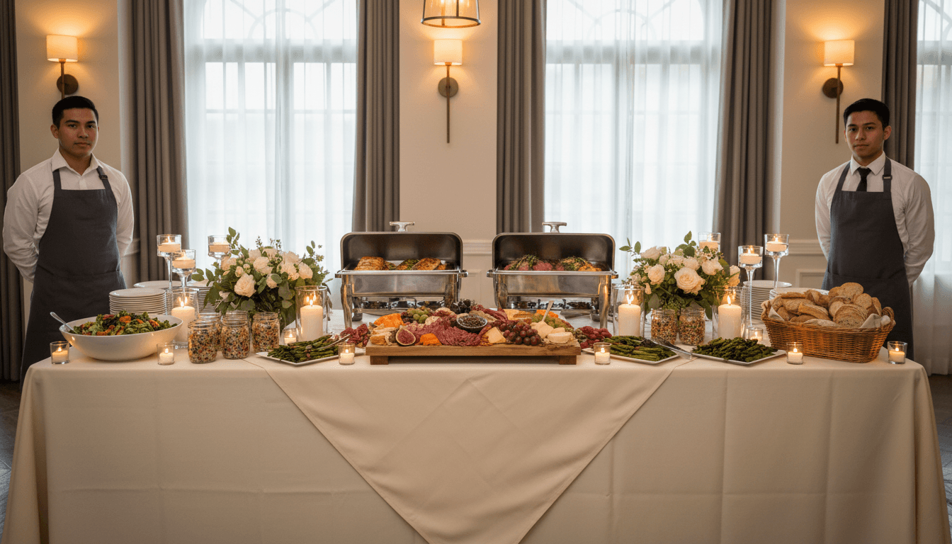 The Vibe Catering buffet display at professional catering event